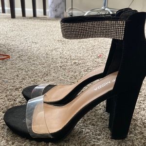 Bedazzled black heels